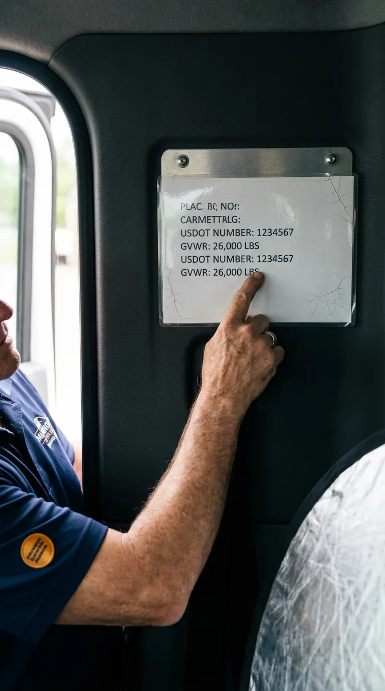 USDOT licensing placard verification in Woodville